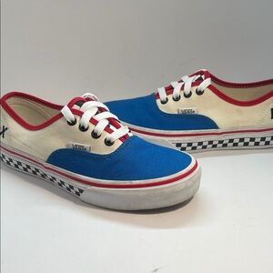 Vans Kids Sneakers in Red, Blue, and Cream